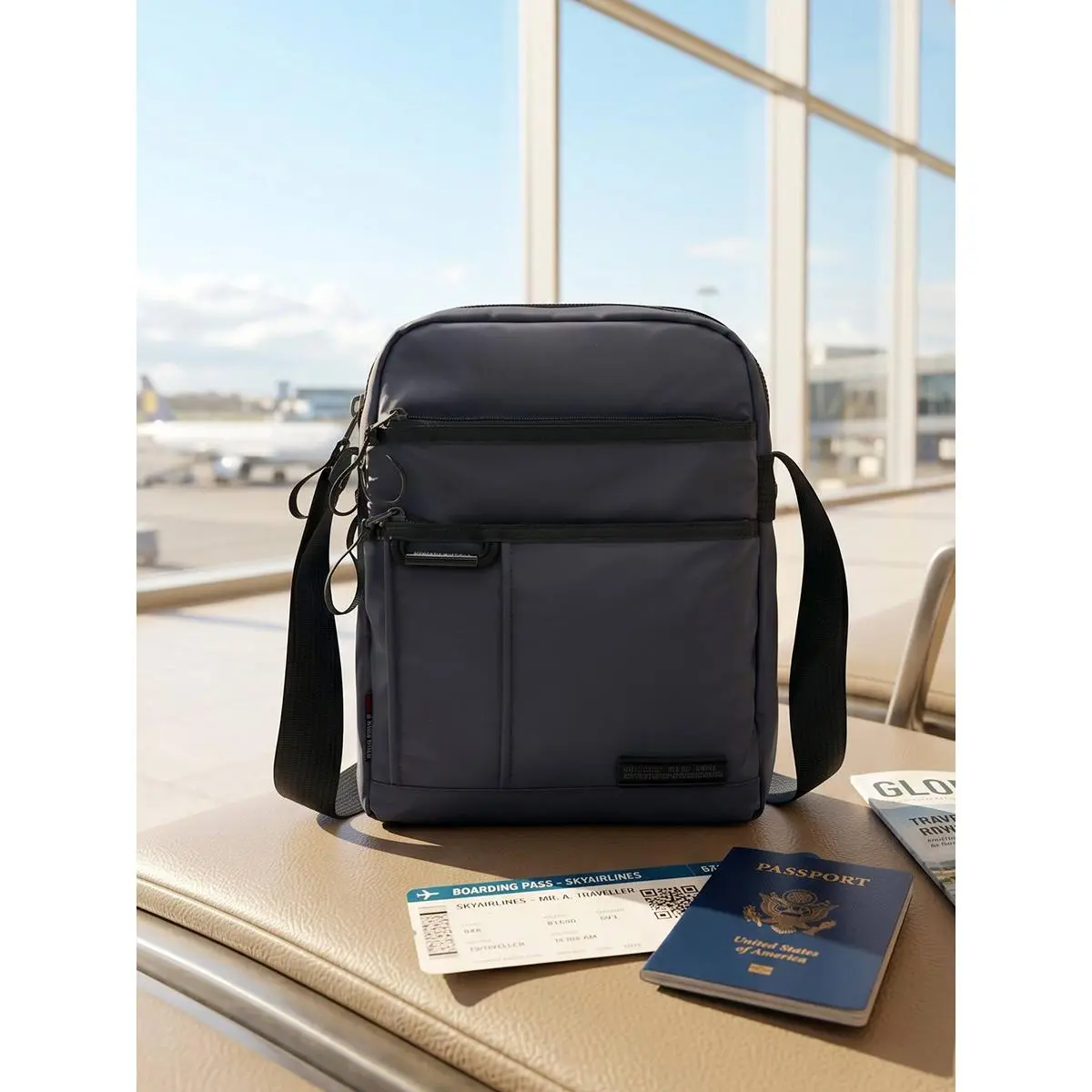 New large-capacity outdoor zipper shoulder bag, multifunctional waterproof Oxford cloth crossbody bag, versatile shoulder bag