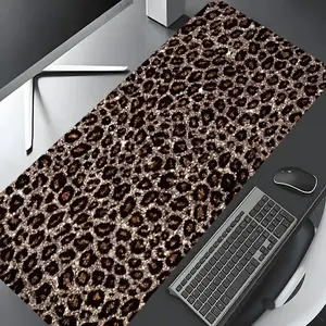 Leopard Print Gameing Mouse Pad,Desktop Decoration Protection Pad,Rubber Pad Non-slip Lock Edge Work Pad,Ergonomic Pad,Desktop Accessory,Gaming Desk Accessory,multi-size suitable for laptop,desktop computer games, work, good gift for kids Extended