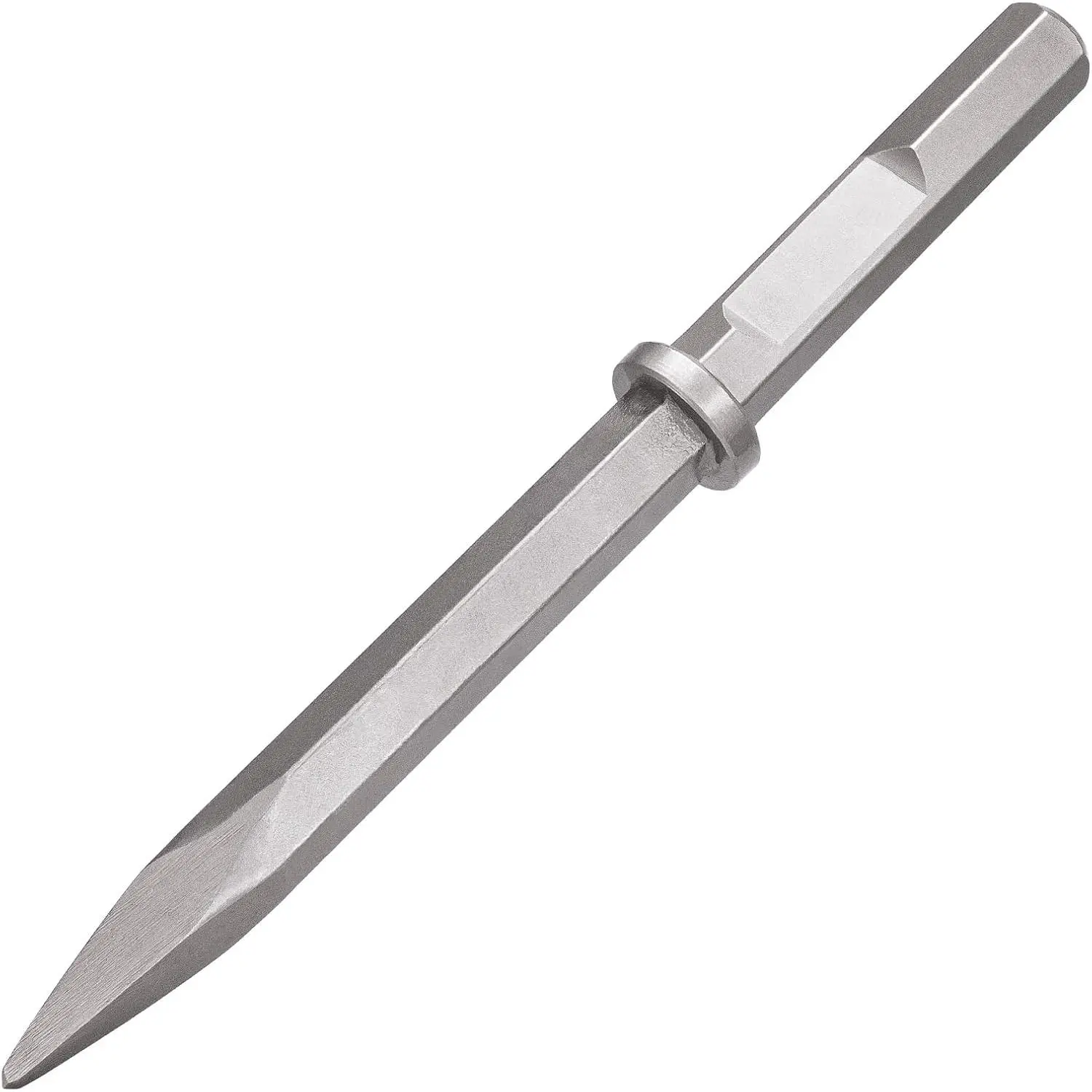 16" Long Hardened Steel Point Chisel, 1-1/8" Hex Shank - Compatible with 28mm Chuck Heavy Duty Electric Demolition Jack Hammer Concrete Breaker for Masonry Surfaces