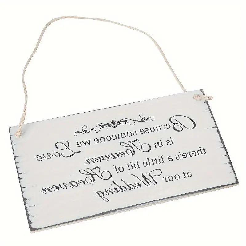 1pc, Wooden Hanging Sign, Rustic Wall Décor Memorial Plaque Board Ornament Gift Hanging Home Decoration -Wedding Wooden Hanging Sign Memorial Plaque Board Ornament Gift For Bride Groom