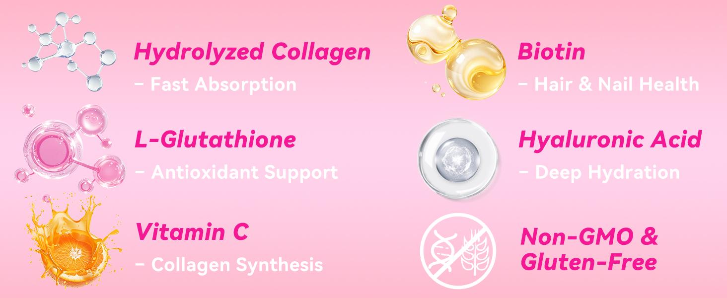 Multi Collagen & L-Glutathione Powder – Supports Skin Brightening & Healthy Glow – Hydrolyzed Collagen Peptides Types I, II, III, V & X – Vitamin C & Biotin – Hair, Skin & Nail Support – 30 Servings Multi Collagen & L-Glutathione Powder – Supports Skin Brightening & Healthy Glow – Hydrolyzed Collagen Peptides Types I, II, III, V & X – Vitamin C & Biotin – Hair, Skin & Nail Support – 30 Servings