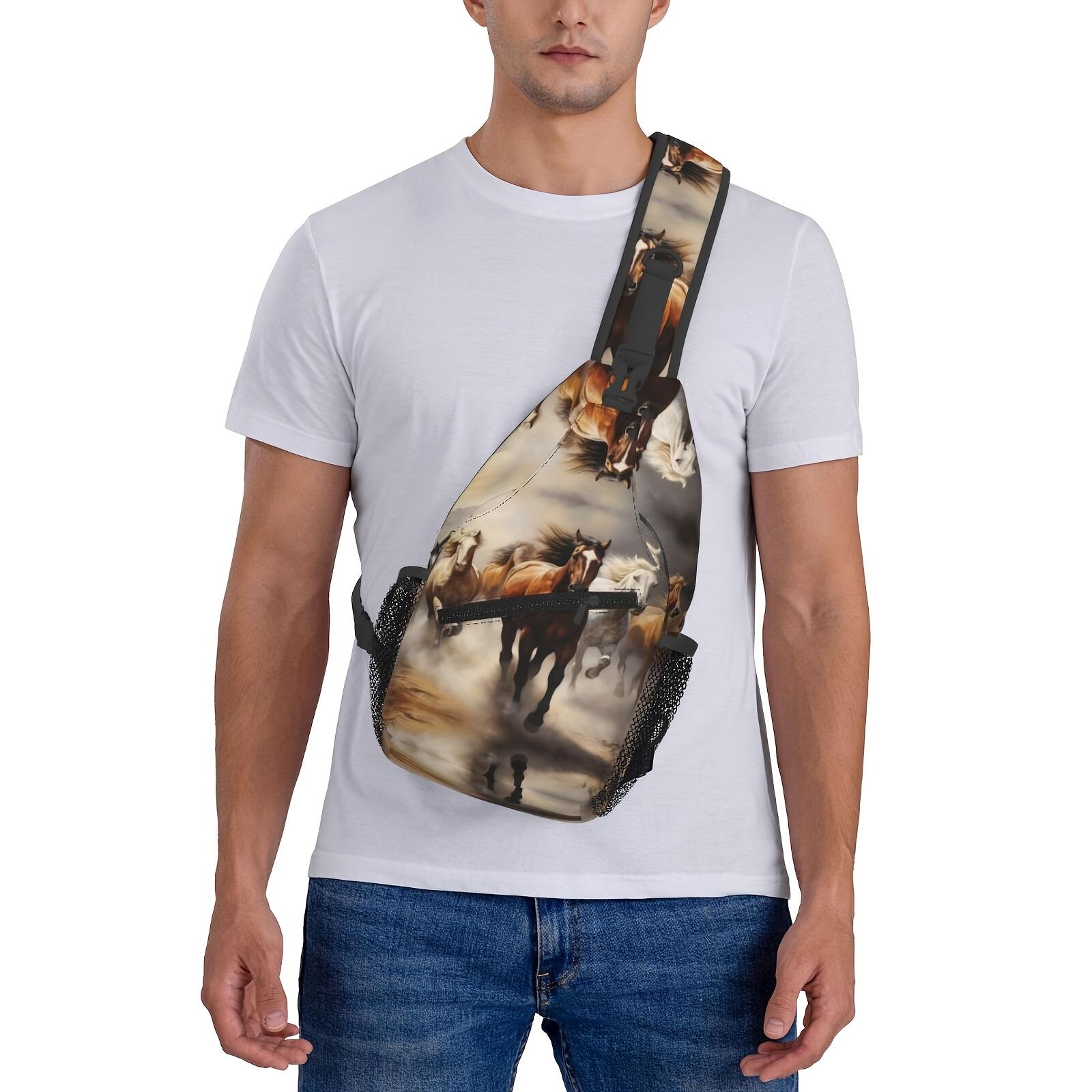 Crossbody Chest Hiking Running Horses Shoulder Folding Large Capacity Fashion Durable Can Be Used For Shopping, Work, Leisure Travel Beach Fishing  Travel Must Have  For School Back To School Christmas Gifts backpack