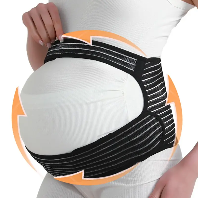 Breathable Elastic Wraparound Waist Support Strap Multi Layer Compression Belly & Lumbar Holder Lightweight Adjustable Comfort Band For Women All Day Daily Indoor Outdoor Wear