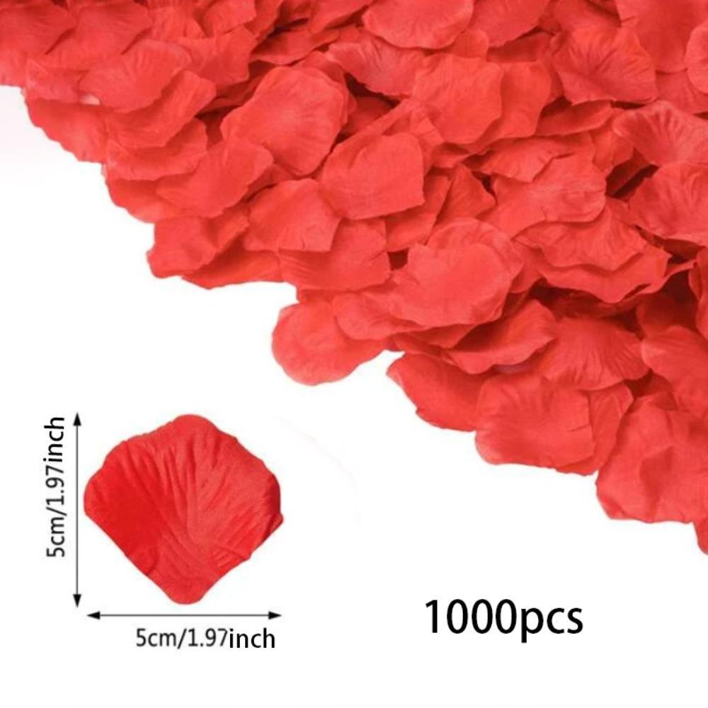 Artificial Rose Petal, 1000 pcs Creative DIY Spring Decorative Realistic Faux Flowers, Romantic Ambiance Decoration Supplies for Festivals, Weddings, Birthday Parties and Banquets, Ornaments