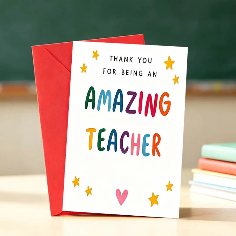 1pc, Thank You For Being An Amazing Teacher Card | The Sweetest Gift That’ll Make Your Teacher Smile | Ideal For Teacher’s Day, End Of Term, End Of Year & Teacher Appreciation Week