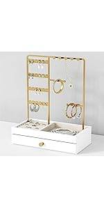 Gold Metal-Frame Free Standing Toilet Paper Holder with Phone Shelf & Tissues + Wipes Storage Tray, Floor Bathroom Holder for Large Mega Rolls, Large Rolls