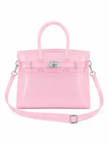 Clear Jelly Handbag for Women, PVC Transparent Satchel Purse with Silver Lock Hardware, Top Handle Shoulder Crossbody Bag with Adjustable Strap