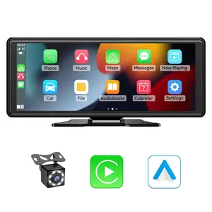 Venbes 10.26 Inch Portable Universal Car Display, Wireless Carplay & Android Auto, IPS Touchscreen, Voice Control, Bluetooth-compatible, Mirror Link, Aux