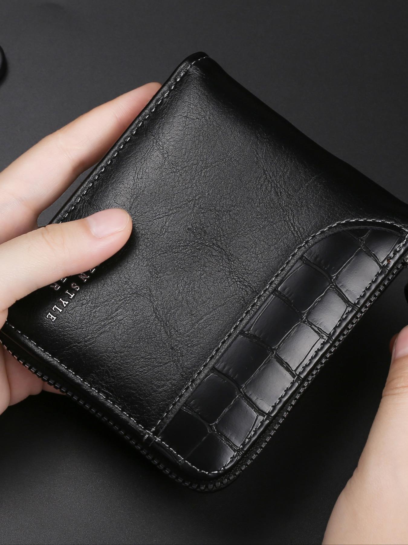 Men's Business Fashion Patchwork Short Wallet, Casual Multi Card Slot Wallet for Daily Used, Vintage All-match Durable Bifold Wallet for Men, Business Style Wallet