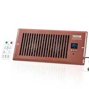 VEVOR Register Booster Fan, Quiet Vent Booster Fan Fits 4" x 10" Register Holes, with Remote Control and Thermostat Control, Adjustable Speed for Heating Cooling Smart Vent, Brown