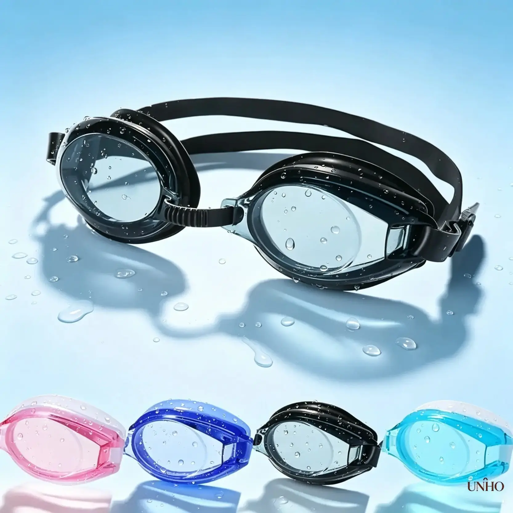 Professional Adult Silicone Swimming Goggles, Leak-Proof Waterproof Swim Eyewear With Anti-Fog HD Lens & Full UV Shield UV Resistant Protection For Pool Open Water Swimming