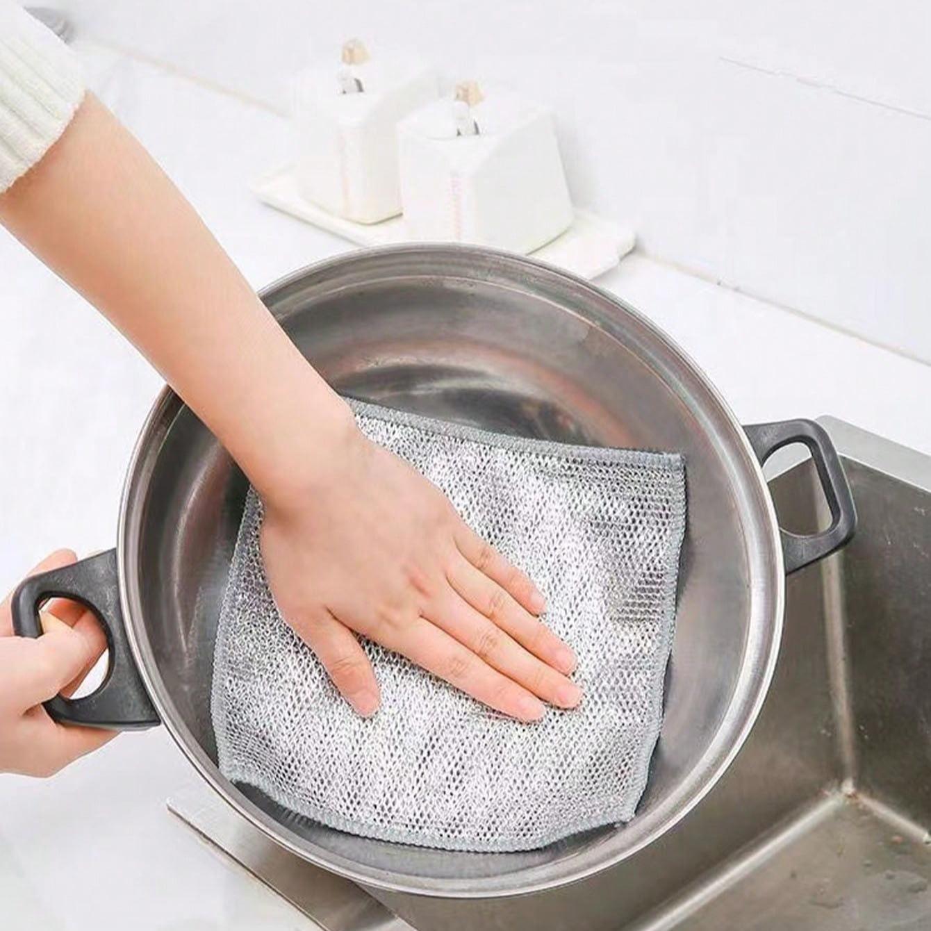 Iron Wire Sponge Cloth, 5/10/20/30/50pcs/set Scratch-free Dish Cleaning Cloth, Multi-purpose Dish Scrubber, Easy To Rinse and Reusable Cleaning Cloth for Kitchen Sink, Home Decor, Dishwashing Sponge, Kitchen Cleaning Supplies