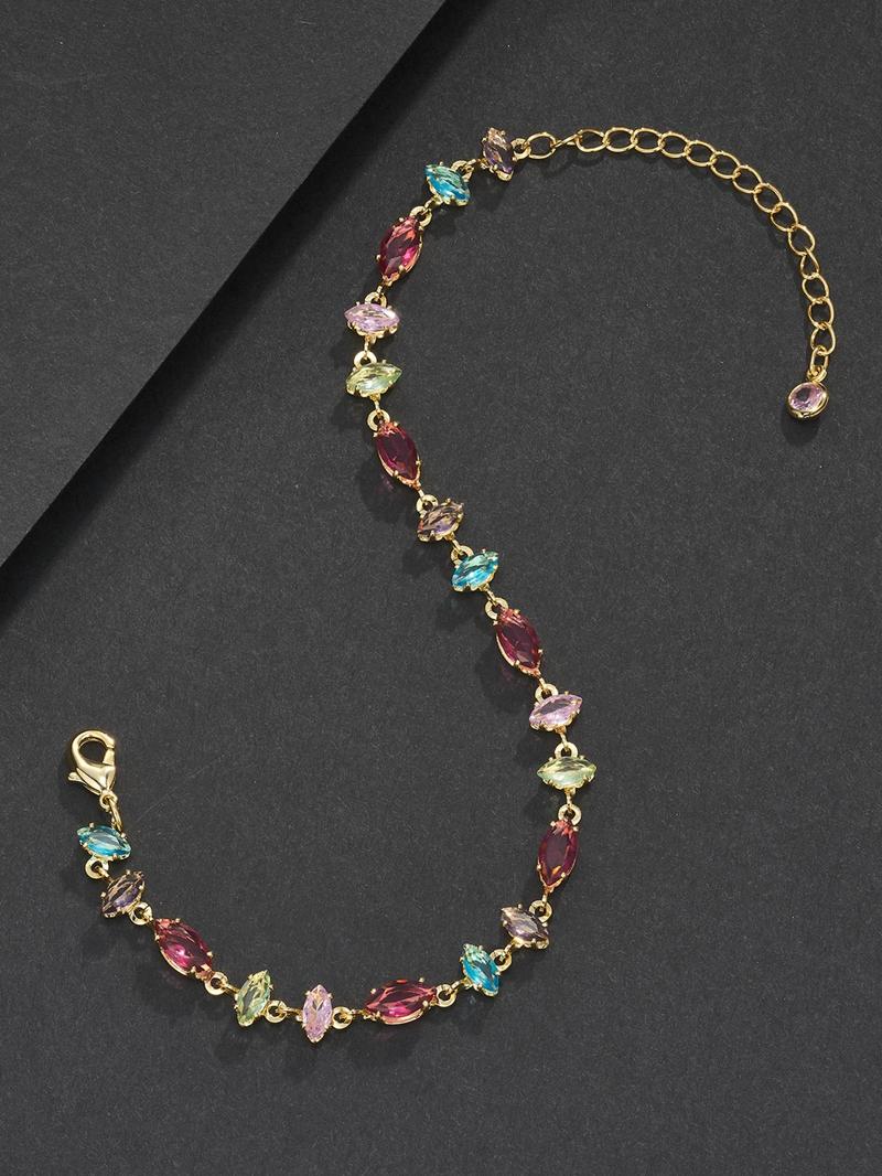 Hip-Hop Bracelet Set, Stackable Bracelets, Multi-Shaped Beads, Copper Chain, Jewelry Clasp Closure, Unisex Gift for Lovers, Dates, Birthdays