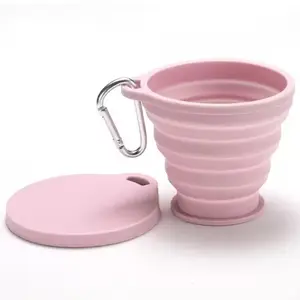 Foldable Silicone Water Cup, Travel Portable Mouthwash Cup with Lid, Heat-Resistant Tea Cup, Backpack Hook Design, Ideal for Camping, Outdoor Activities