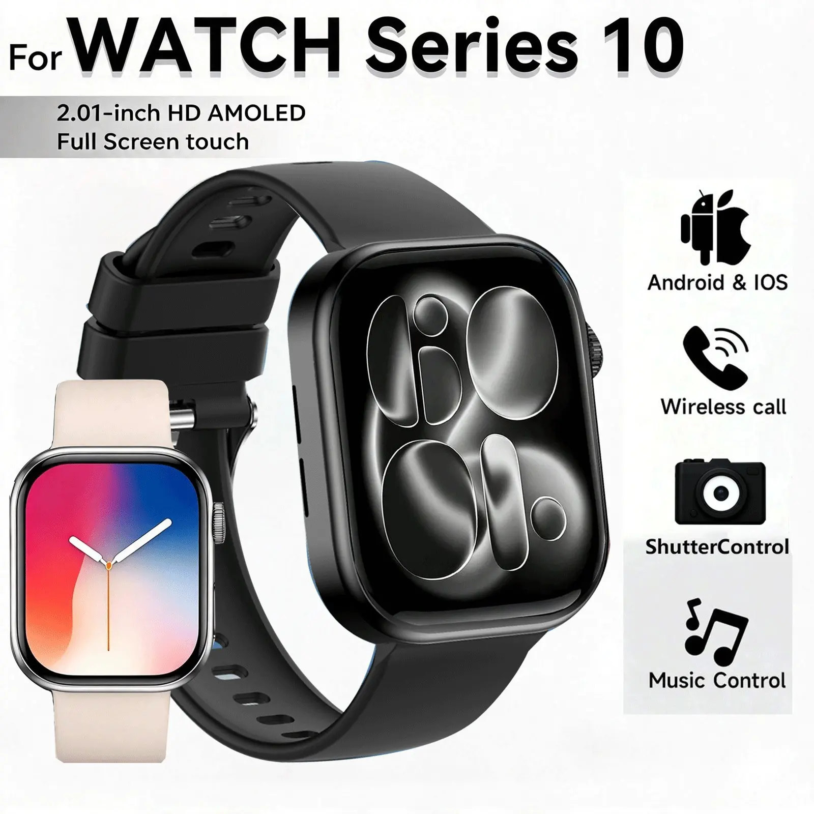 New Full Touch High-Definition Fashion Smart Watch, Supports Wireless Calling Function, Compatible With Android And IOS Phones, Perfect Gift For Women, HD Smartwatch