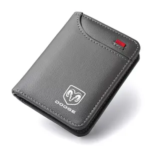 Car Emblems Soft Wallet, Leather Mini Credit Card Purse, Portable Small Wallet, Men's Wallet for Dodge Durango, RAM 1500, Charger, Caliber, Journey, Demon, Nitro, Challenger