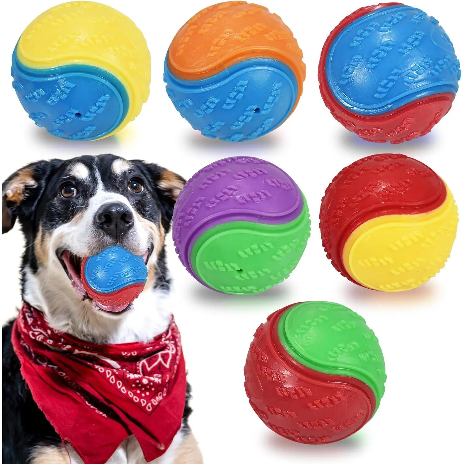 6 count Squeaky  Balls,  Toys Balls for , Tough Ball Toys for Dogs, Fit with  Ball Launcher, High Bouncy  Ball for Interactive Playing, Puppy   Balls  Balls 2.5in