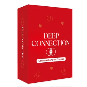 Deep Connection Dialogue Game Cards, Conversation Set, Fun Tabletop Game, Tabletop Games, 55 Meaningful Questions for Couples, Perfect for Dates, Quiet Nights, Valentine's Day, Christmas