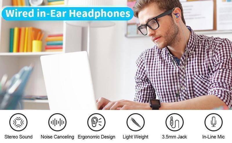 AK3 Wired Earphones with Microphone, In-Ear HiFi Stereo Crystal-Clear Sound, Studio-Quality Audio with Deep Bass & Sparkling Highs, Gaming Headset Headphones for Content Creators Music Gaming Enthusiasts tiktokshopcreatorpicks wired Durable Transparent