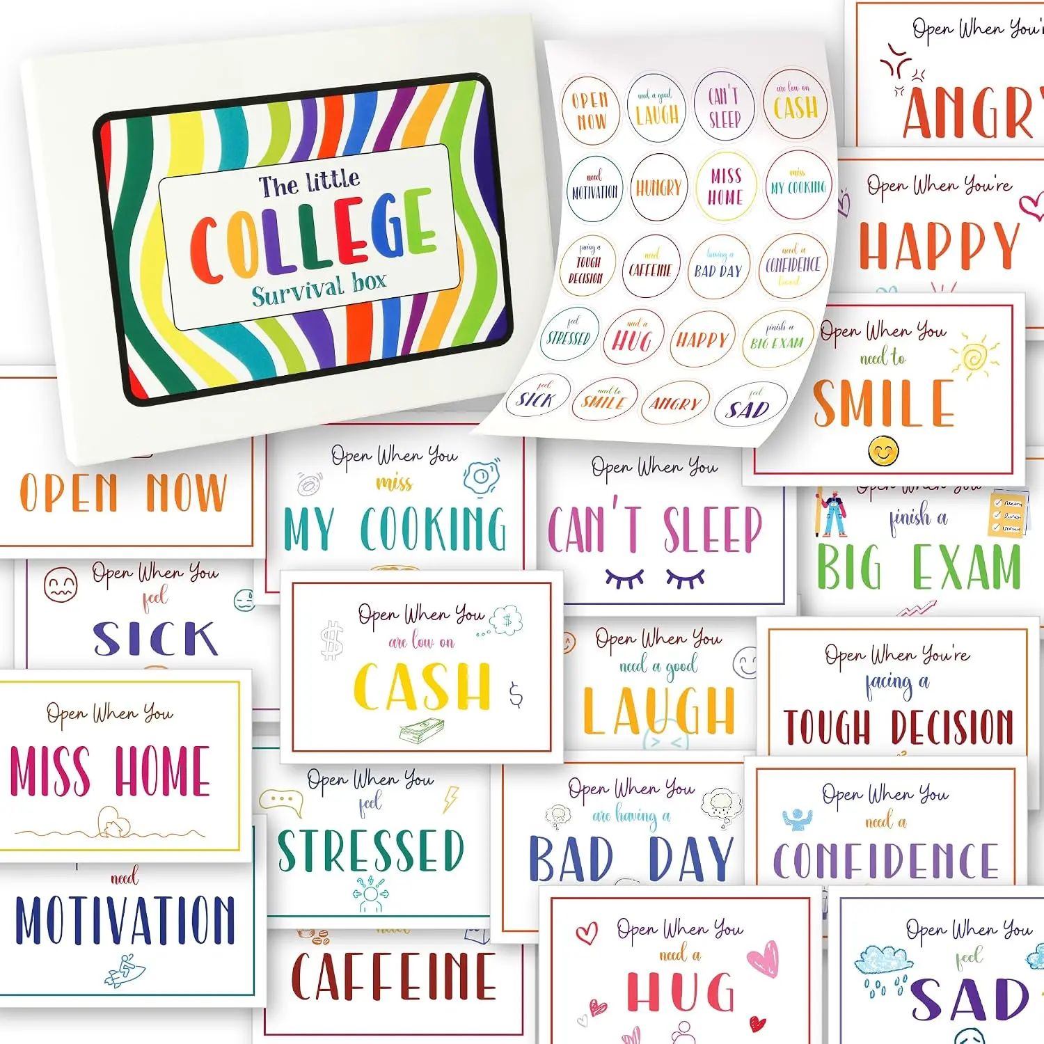 20 Open When Envelopes for College Student, Going  To College Gifts | encouragement notes, dorm care package,  for daughter or son, college  graduation  card book