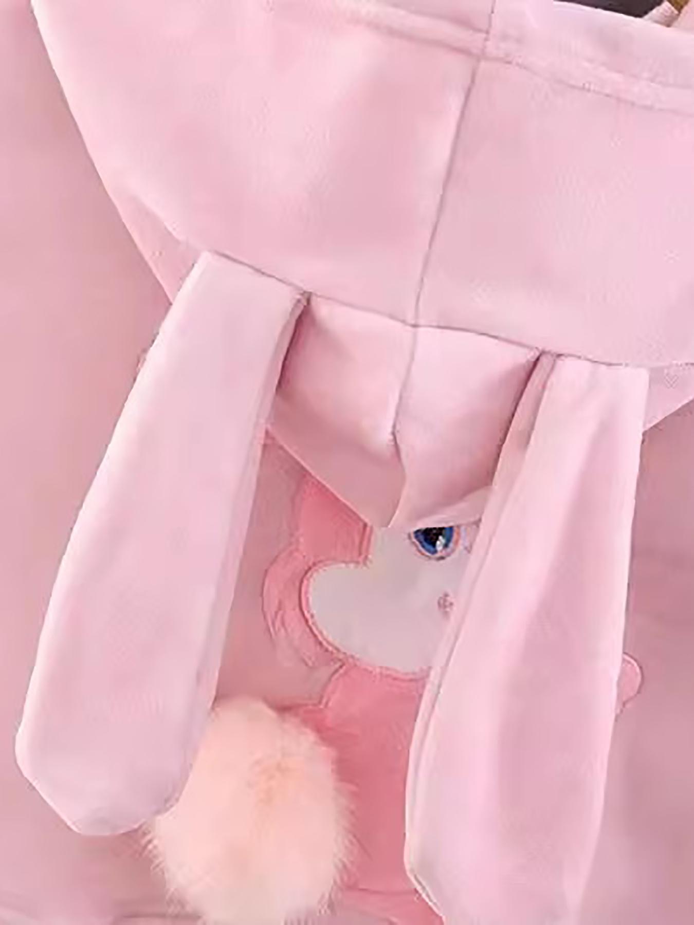 Fashion New Cartoon Embroidered Rabbit Pattern Hoodie and Pants Set Girls - Hooded Design, Perfect Choice Autumn and Winter, Perfect Outdoors