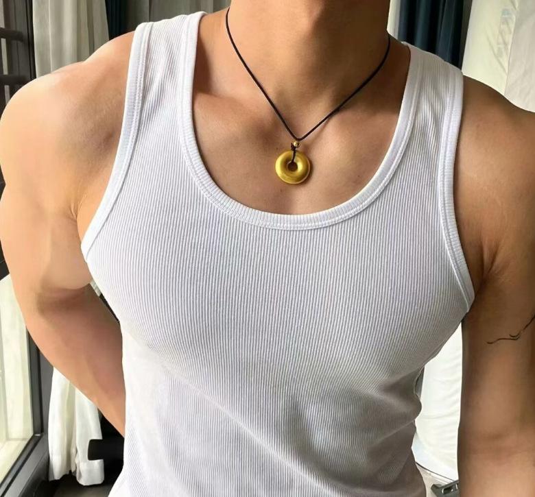 Heavy American Vest Men's Outer Wear Thick Thread Cotton Fitness Tight Sports Breathable I-Shaped Vest