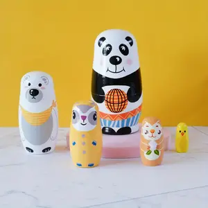 Five layer Russian nesting doll |   Creative animal basketball panda series |   Fun wooden painted crafts |   Christmas holiday gifts |   Creative home ornaments and decorations