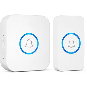 Doorbell, Easy installation, , Adjustable Volume, 36 Chimes, Colorful LED, 1000Ft Range,White
