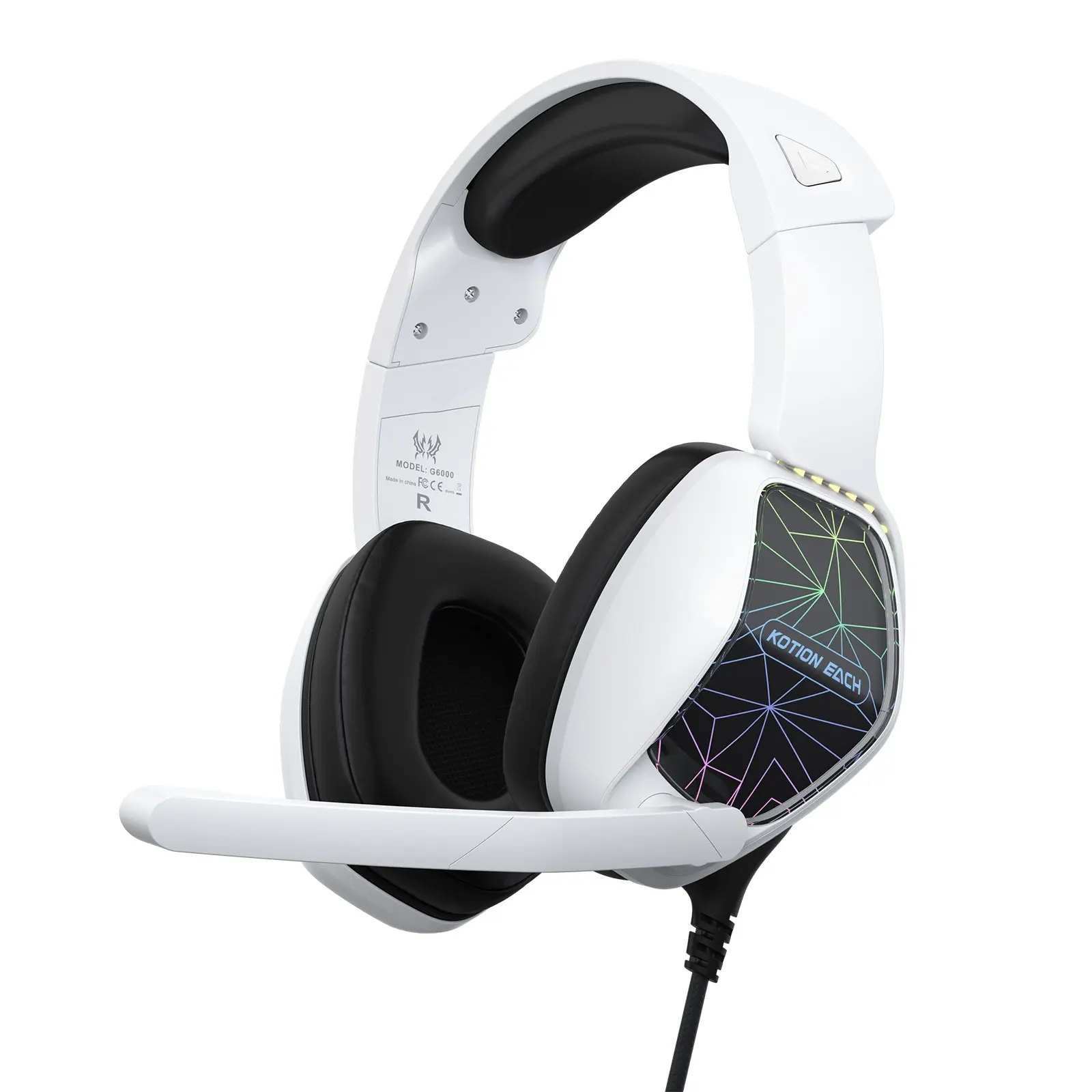G6000 RGB Gaming Headphones, Gamer Headphones with Mic, Computer Headset, PC Ps5 Xbox Series XS Switch, 7.1 Surround Sound, 50mm Driver, Noise-Canceling Mic, Comfortable Ear Pads