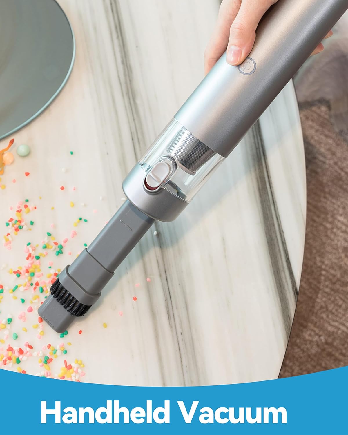 Mini Handheld Vacuum Cordless, 3 in 1- Vacuum & Air Duster & Hand Pump, 3 Kinds of Crevice Nozzles for Small Spaces, Crevices, Portable Rechargeable Cleaner-M1