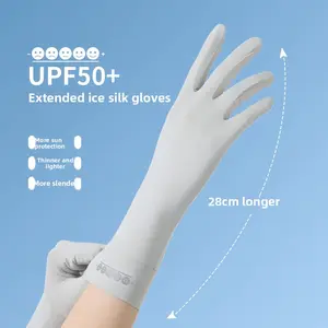 Extended sunscreen gloves women's thin breathable cool quick-drying touch screen outdoor cycling gloves UV protection