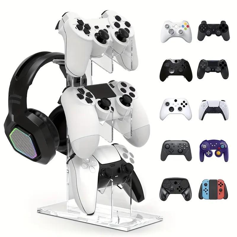 3-layer Game Controller Stand & Headphone Stand, Storage Stand For PS5 S4 Controller, Controller Holder Headset Stand Gaming Accessories, Headphone Hanger