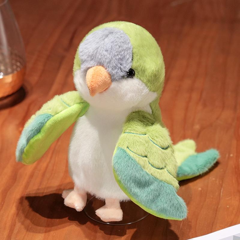 Bird Soft Stuffed Toys Doll Parrot Cosplay Plush Doll Educational Baby Toy Kawaii Cockatiel/Budgerigar/Monk Parakeet Hand Puppet