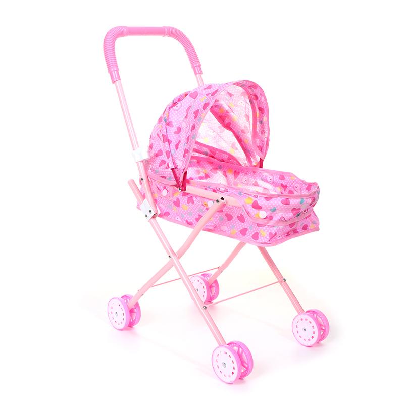 Simulation Doll Stroller Set Pink Baby Stroller Pretend Play Toys Rocking Chairs Swing Bed Dining Chair Doll House Accessories