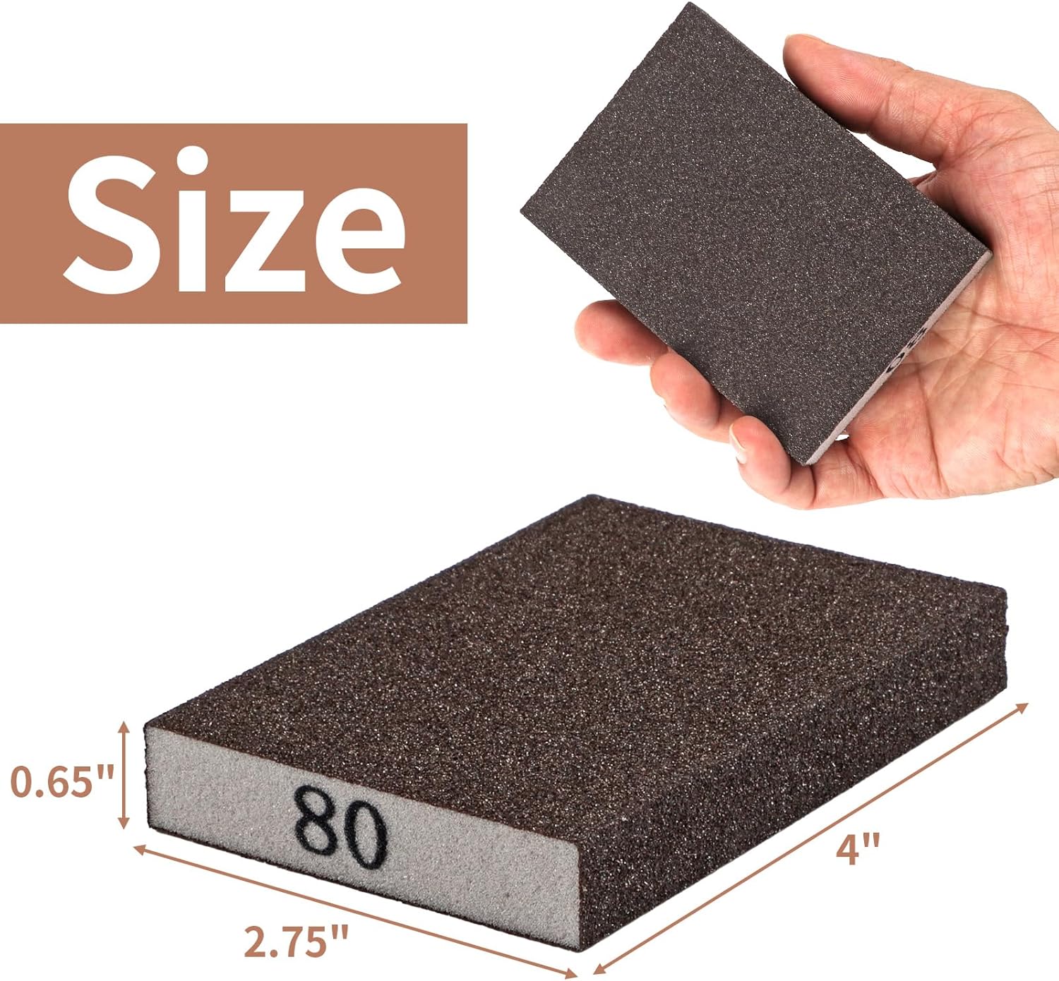 8 Pack Sanding Sponge, Sanding Blocks 60/80/120/220 Grit Assortment, Sand Paper for Wood Furniture, Sander Pads, Washable and Reusable Sandpaper for Drywall Metal Glasses Repair