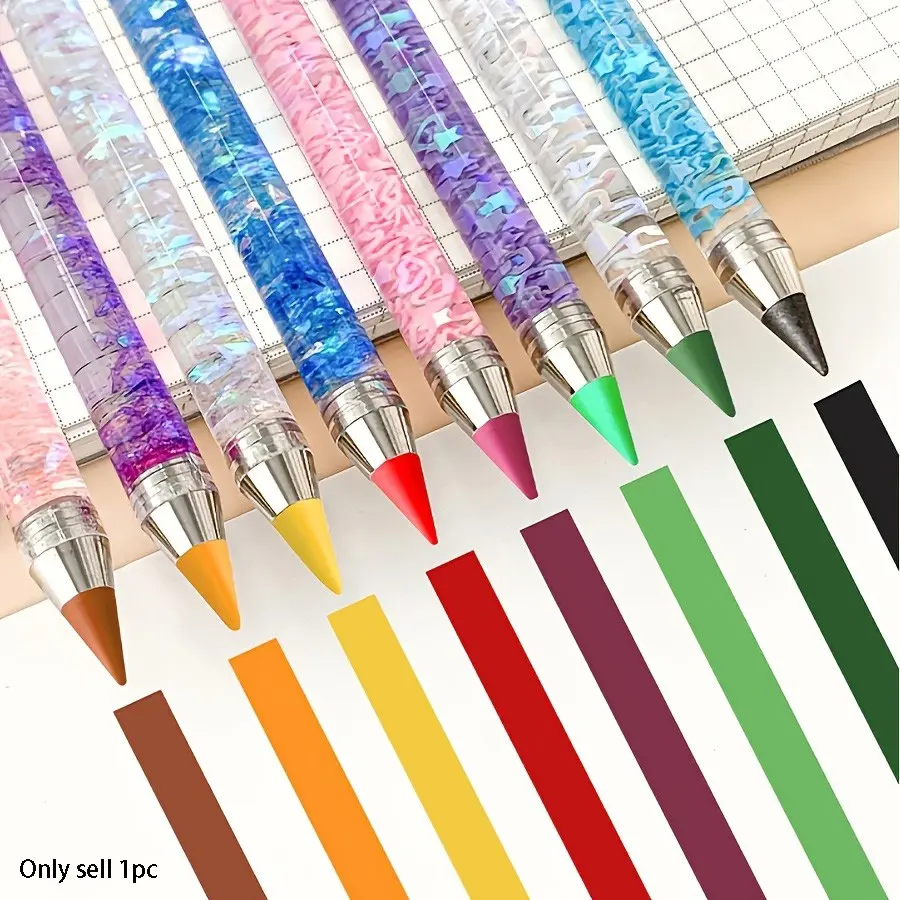 Multicolor Sand Pencil, No Sharpening Hb Pencil, 12 Colors, Replaceable Tip, Durable Creative Sketch Pen, School Office Supplies, Gift Idea