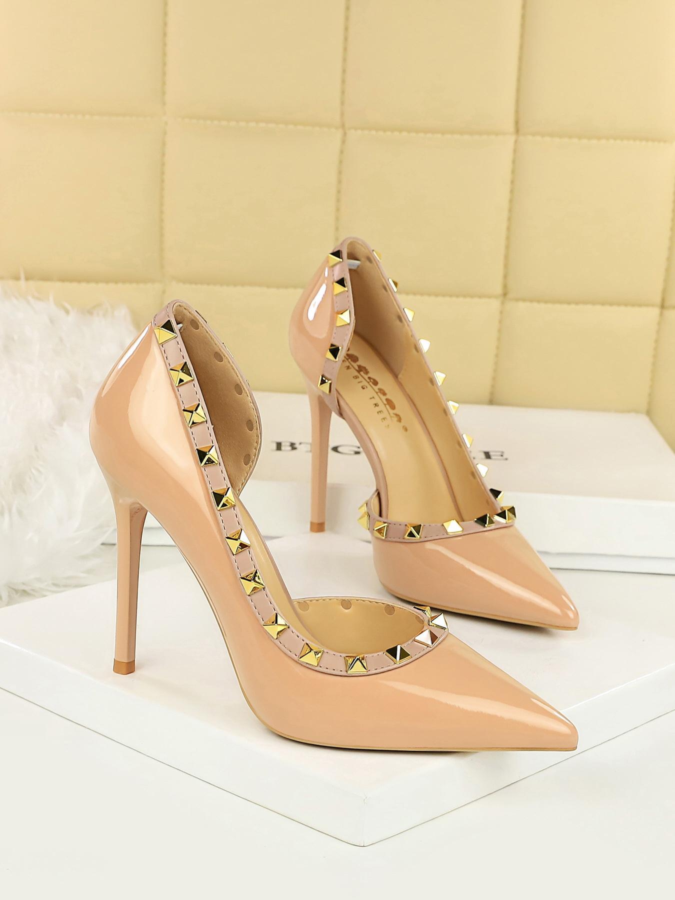 Women's Fashionable Studded Decor High Heel Shoes, Stylish Elegant Pointed Toe Slingback Pumps, Stiletto Heels for Party, Daily Clothing Decor for Women & Girls, Classy, Shoe Embellishments