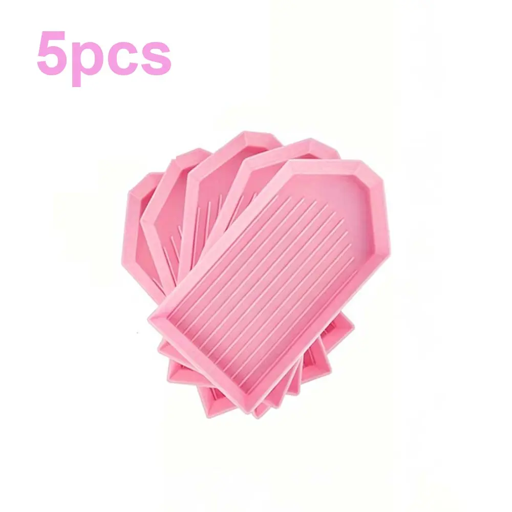 5-pack diamond painting stippling tray, pink green blue tray, diamond painting tools