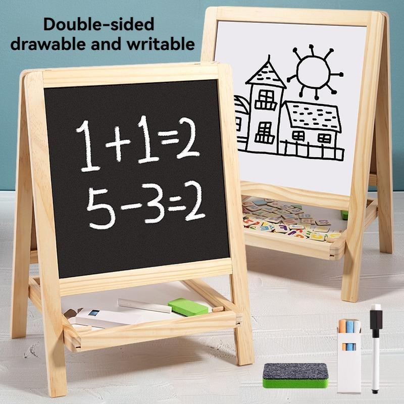 Double-sided Drawable & Writable Drawing Board, 1 Set Foldable Erasable Drawing Boards with Accessories, Creative Learning Toy for Teacher & Students, Writing Board