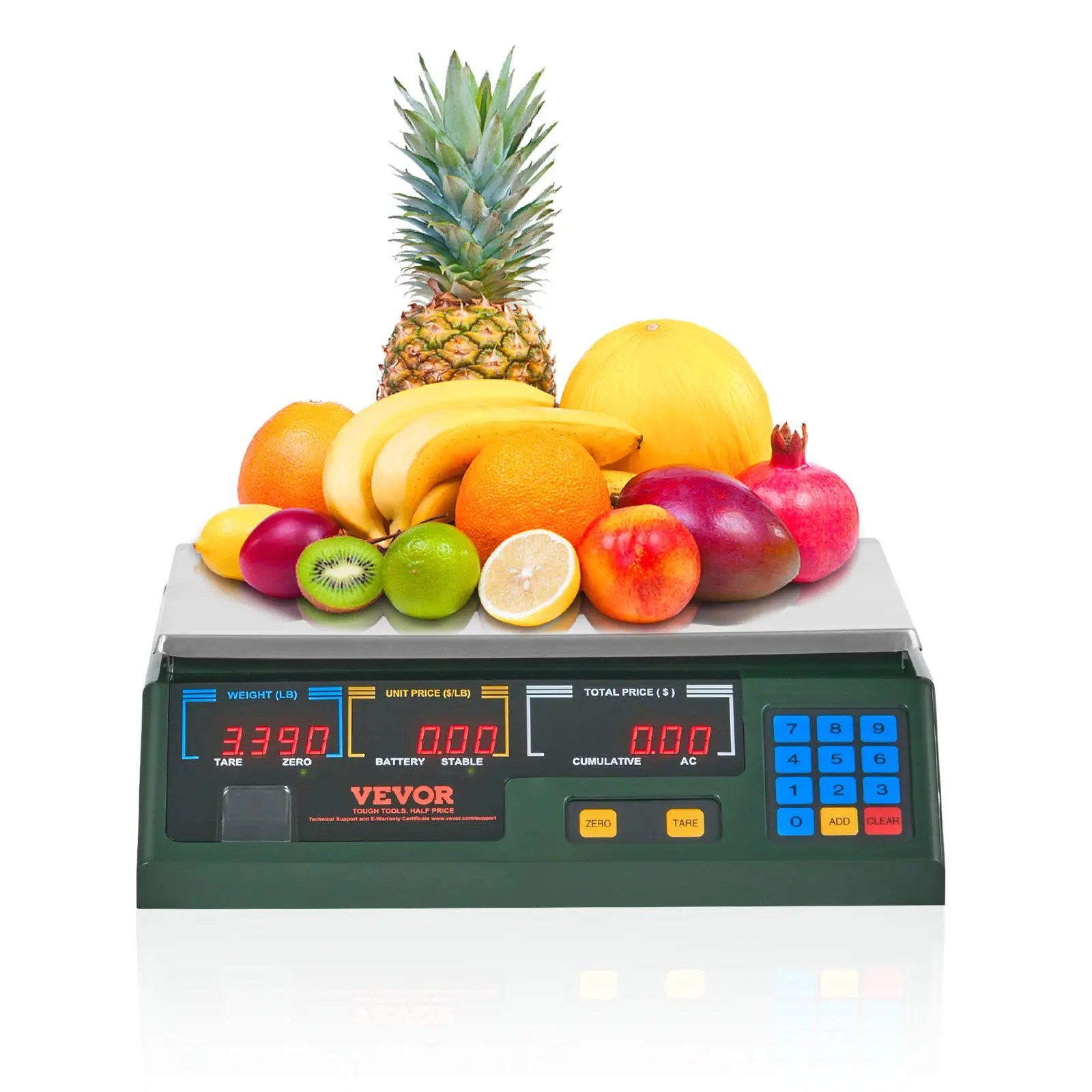 【DealsForYouDays】VEVOR Electronic Price Computing Scale, 66 LB Digital Deli Weight Scales, LED Digital Commercial Food Fruit Meat Produce Counting Weight, for Retail Outlet Store, Kitchen, Restaurant Market, Farmer