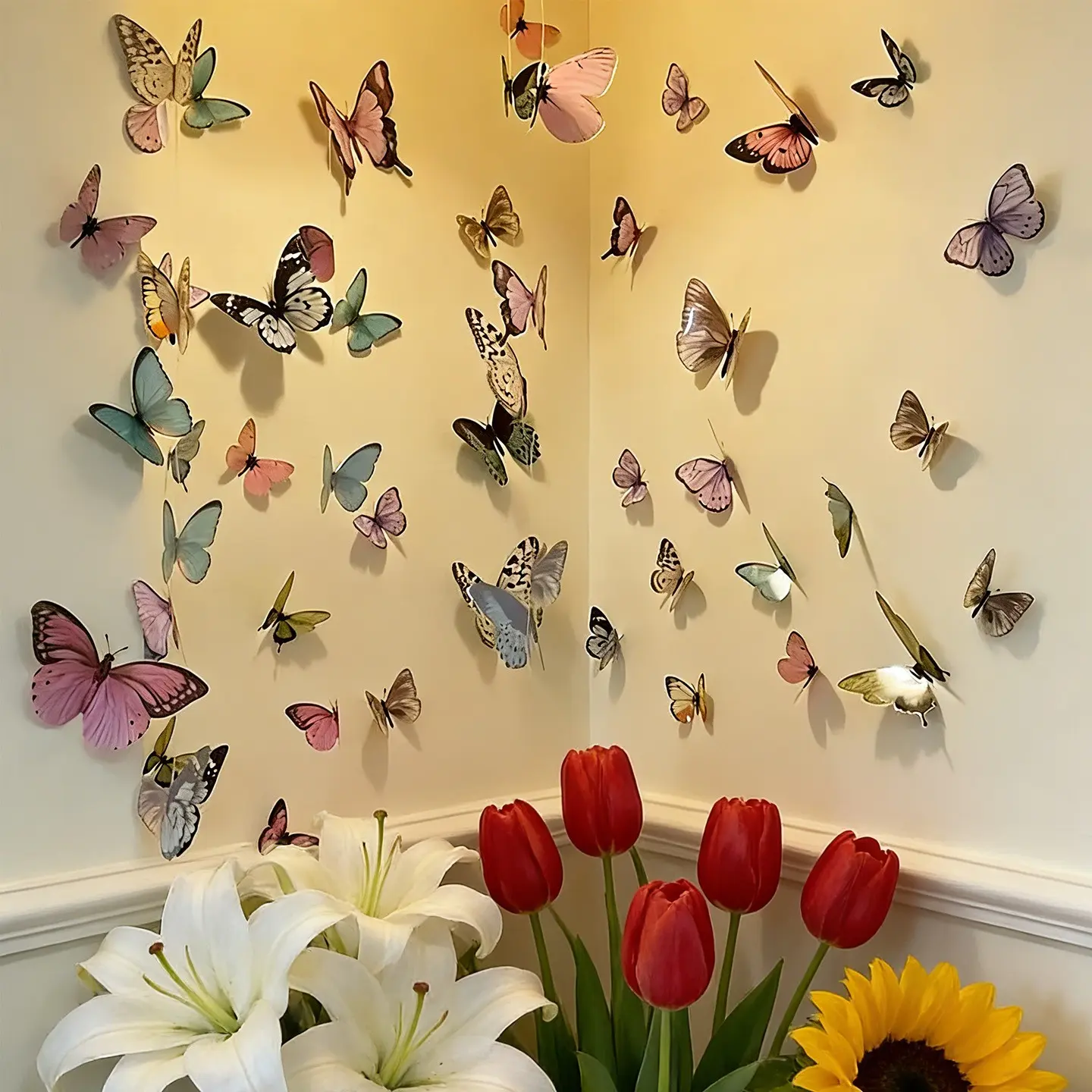 Waterproof Butterfly Garden Vinyl Stickers - Oil-Resistant & Fade-Proof. Perfect for DIY Crafts: Laptops, Phone Cases, Tumblers, Home Decor, Journaling, School Supplies. Aesthetic & Cute Gifts for Art Projects & Stationery.
