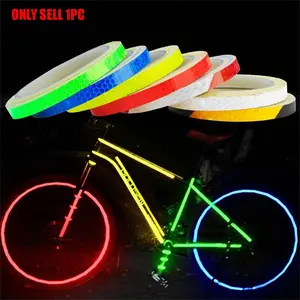 1 roll, random color bicycle/motorcycle, self luminous reflective sticker, dead flying bike, mountain bike, motorcycle, Vehicle, dazzling night light wheel, body sticker, Decal
