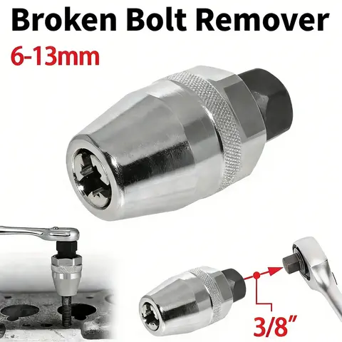 6-13mm - Manual Stud Remover Tool for Impact Wrench & Ratchet, Damaged Bolt Removal Kit outdoorfun,Broken Bolt Extractor Set.