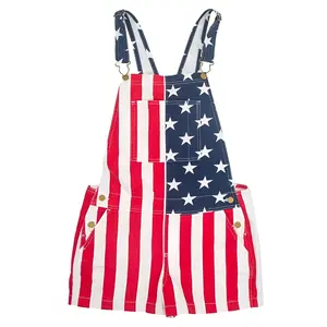 Men's American Flag Print Bib Overalls Stretchy Denim Jumpsuit Casual Streetwear Comfort Fit Workwear Dungarees Daily Wear, must have item, everyday wear, street style, essential piece, trendy style, wardrobe staple