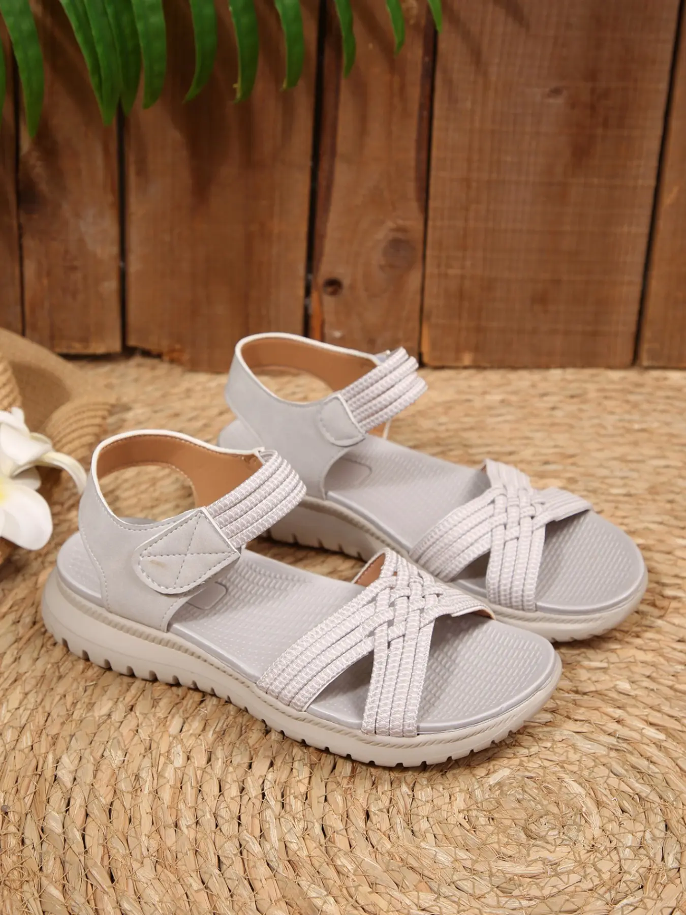 Women's Outdoor Hiking Sandals, Breathable Textile Upper, Lightweight Thick Sole, Adjustable Ankle Strap, Comfortable Footwear