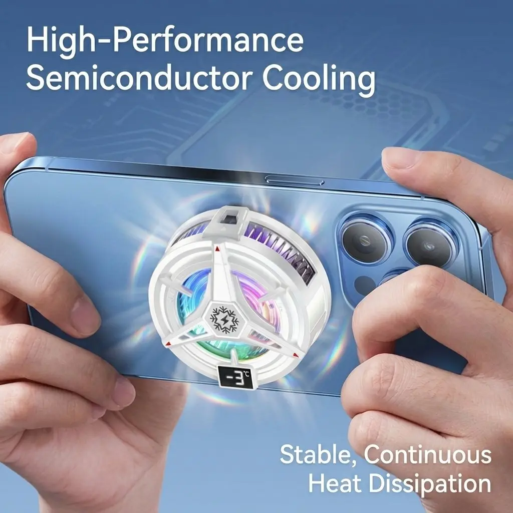 Fighter Appearance Phone Cooler, Magnetic Suction Phone Cooling Device, Efficient Endurance Phone Cooler for Multiple Scenes, USB