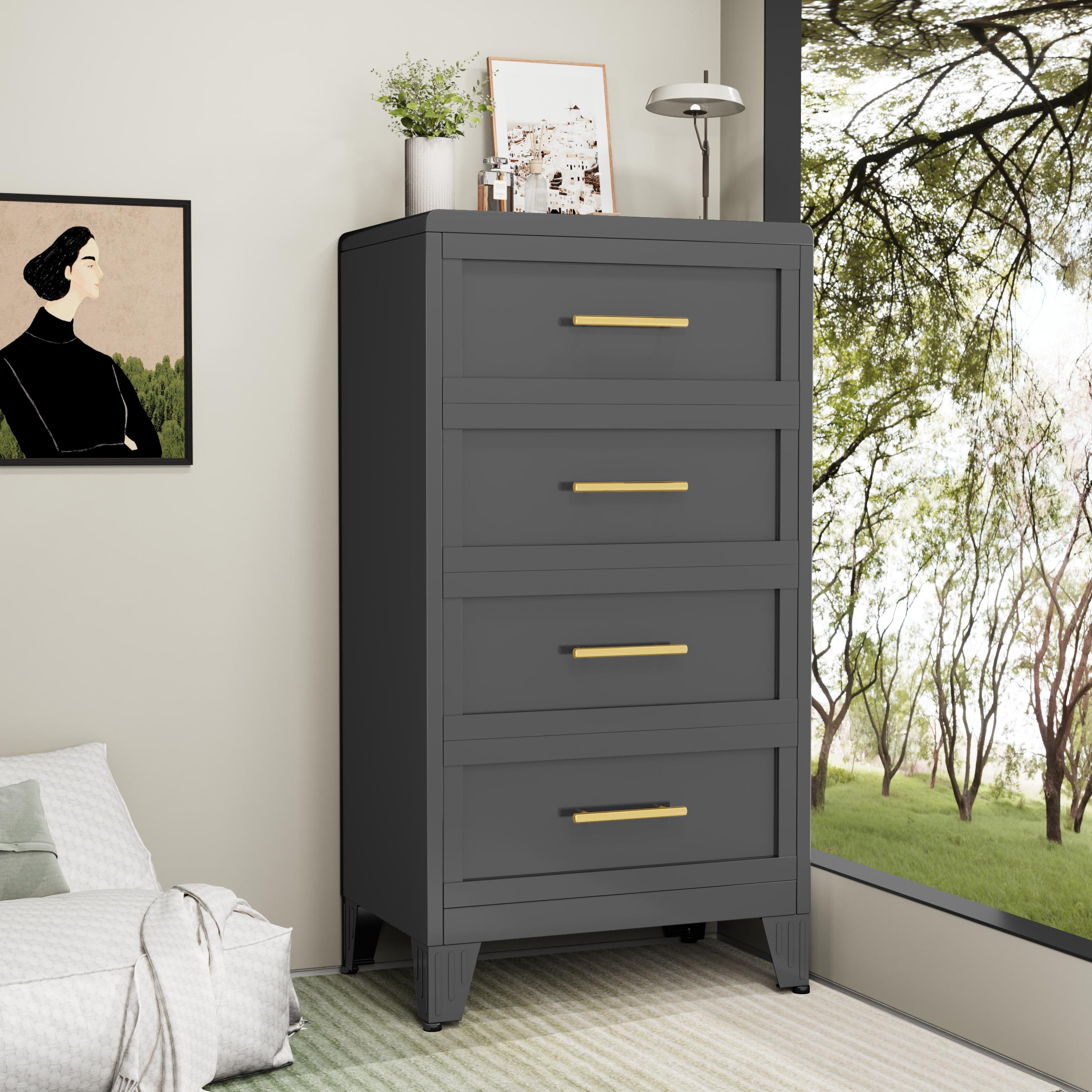 Metal Dresser Tall Narrow Dresser for Bedroom Chest, 53.46" H Drawer Chest, Closet Dressers & Chests of Drawers for Living Room, Hallway (5 Drawers White 24inch Wide)