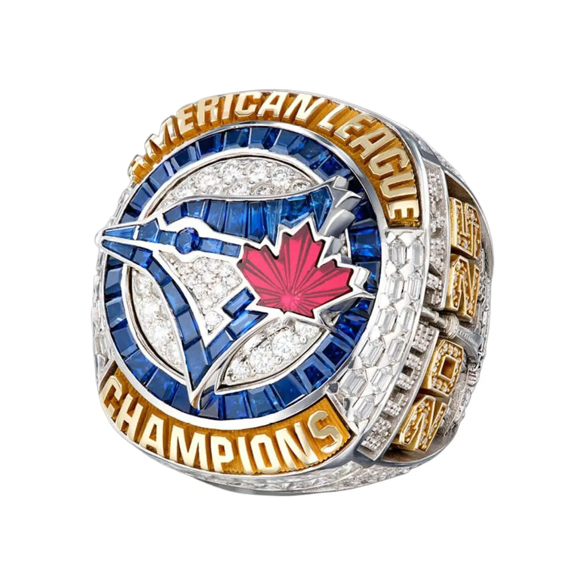 Toronto Champion Memorial Ring, Luxurious Diamond-Encrusted Men's Sports Jewelry, Baseball Fan Gift, Vintage Alloy Ring, Sports Memorabilia Box