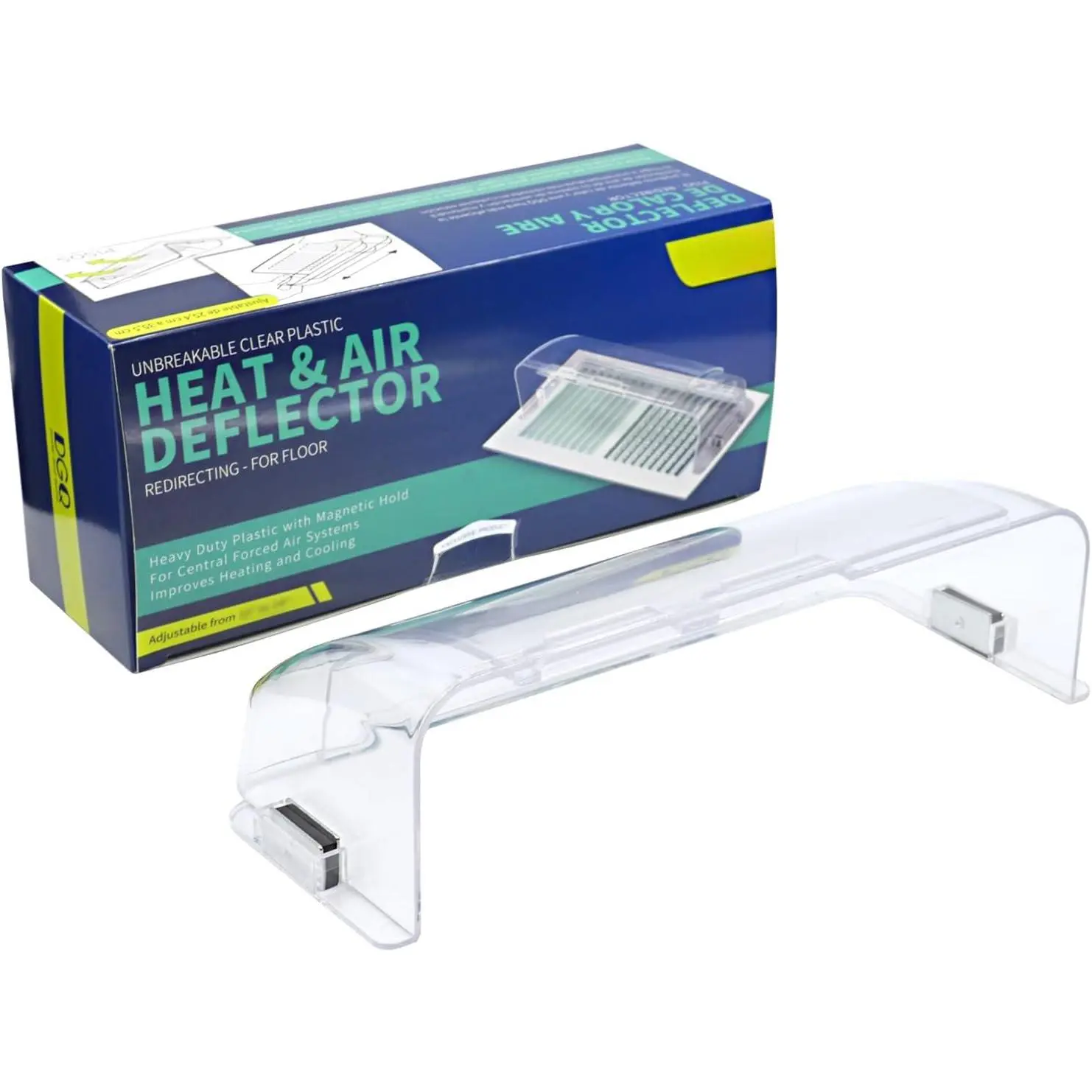 Unbreakable Air Vent Deflector 8"-12" Adjustable  Vent Cover | Clear Heat/AC Deflector for Floor Vents, Sidewall, and Ceiling Registers with Energy-Saving Design,Adjustable Airflow Control