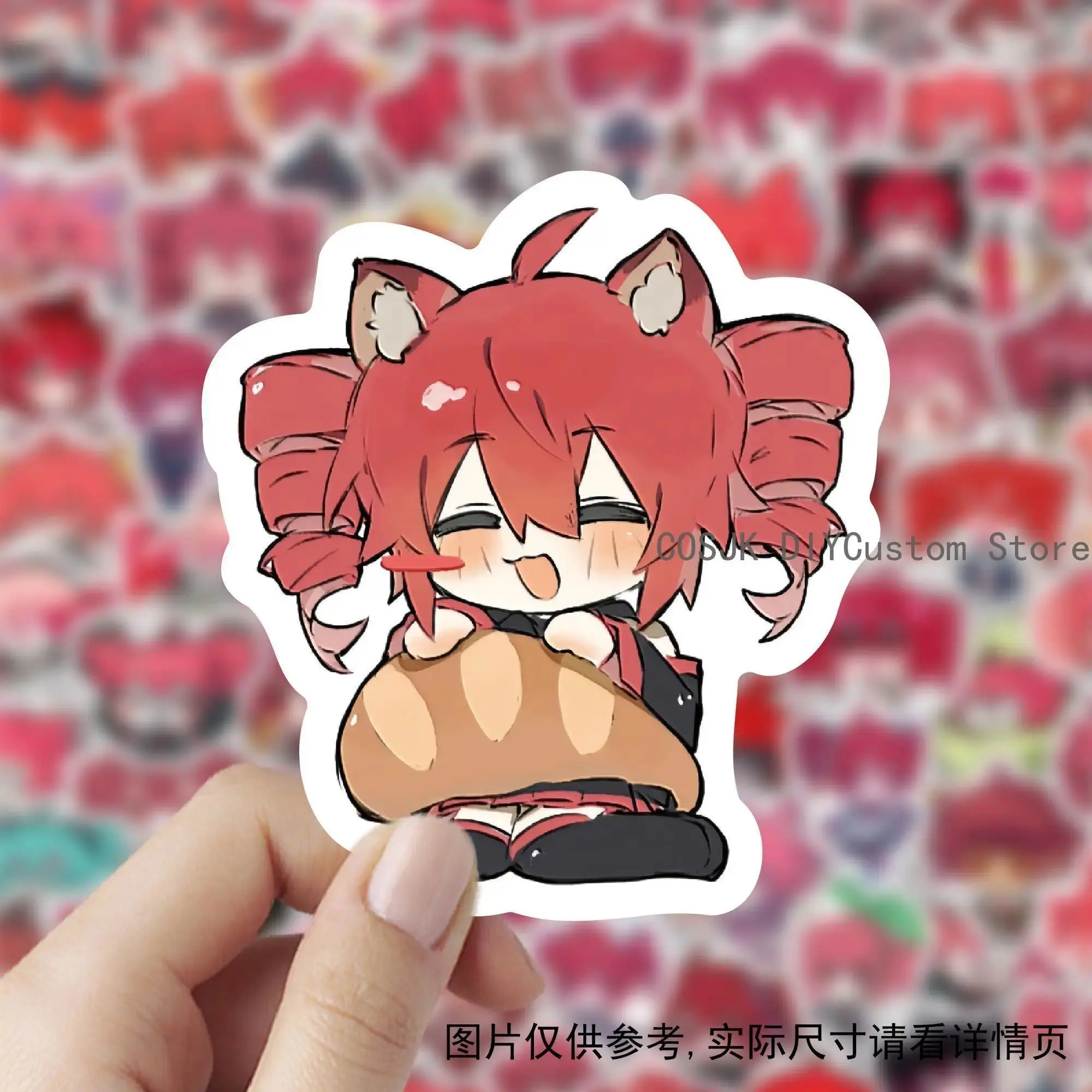 100Pcs Cute kasane teto Q-version Anime Stickers Decoration Laptop Phone Suitcase Notebook Label Stationery Sticker Student Gift